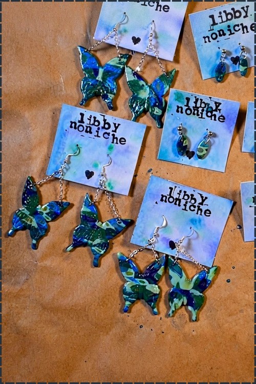 Butterfly clay earring