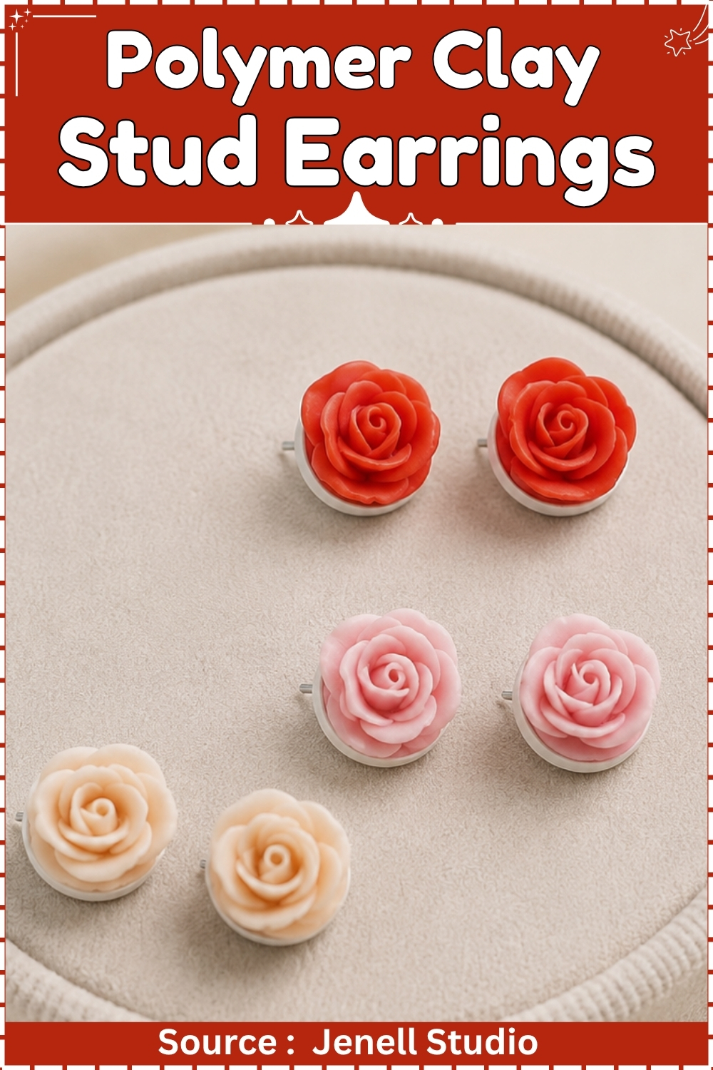 Polymer Clay Stud Earrings Tutorial