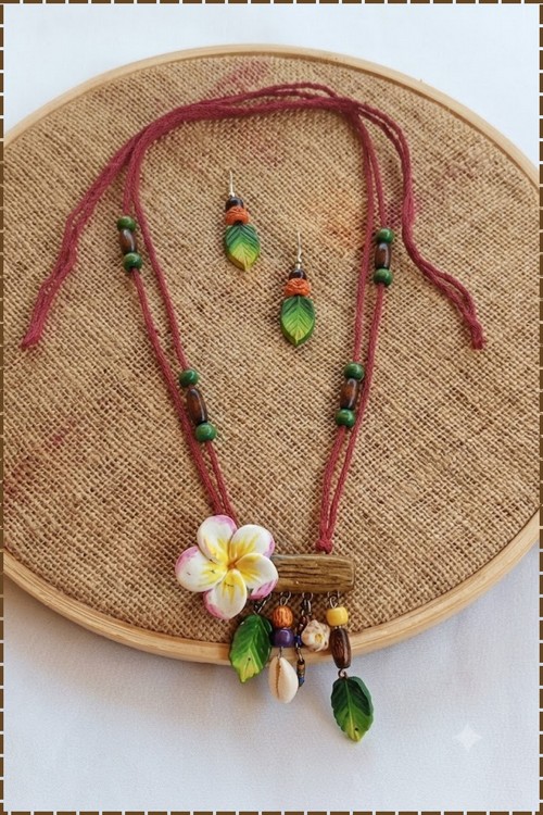 clay necklace pendant