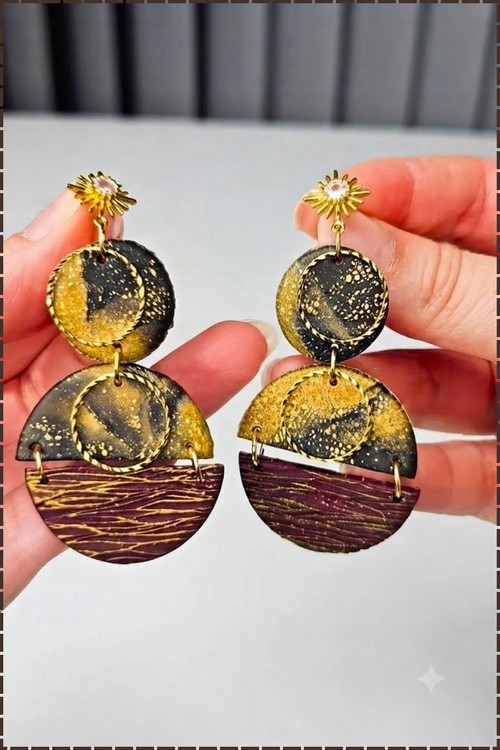 tortoise shell polymer clay earrings